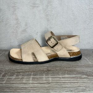 Eddie Bauer Beige Leather Cork Buckle Sandals US Women's 7 Minimalist‎ Boho